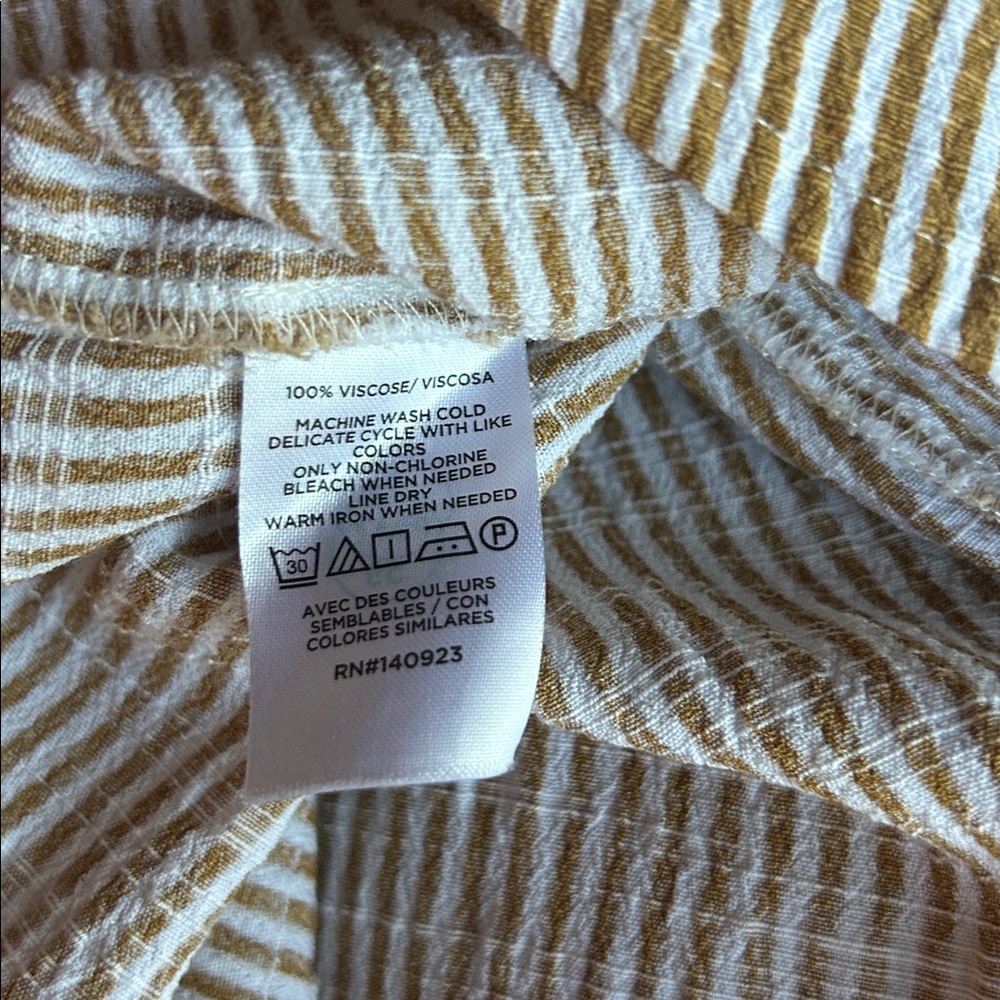 LOFT Tan and White Striped Top small - Picture 6 of 6